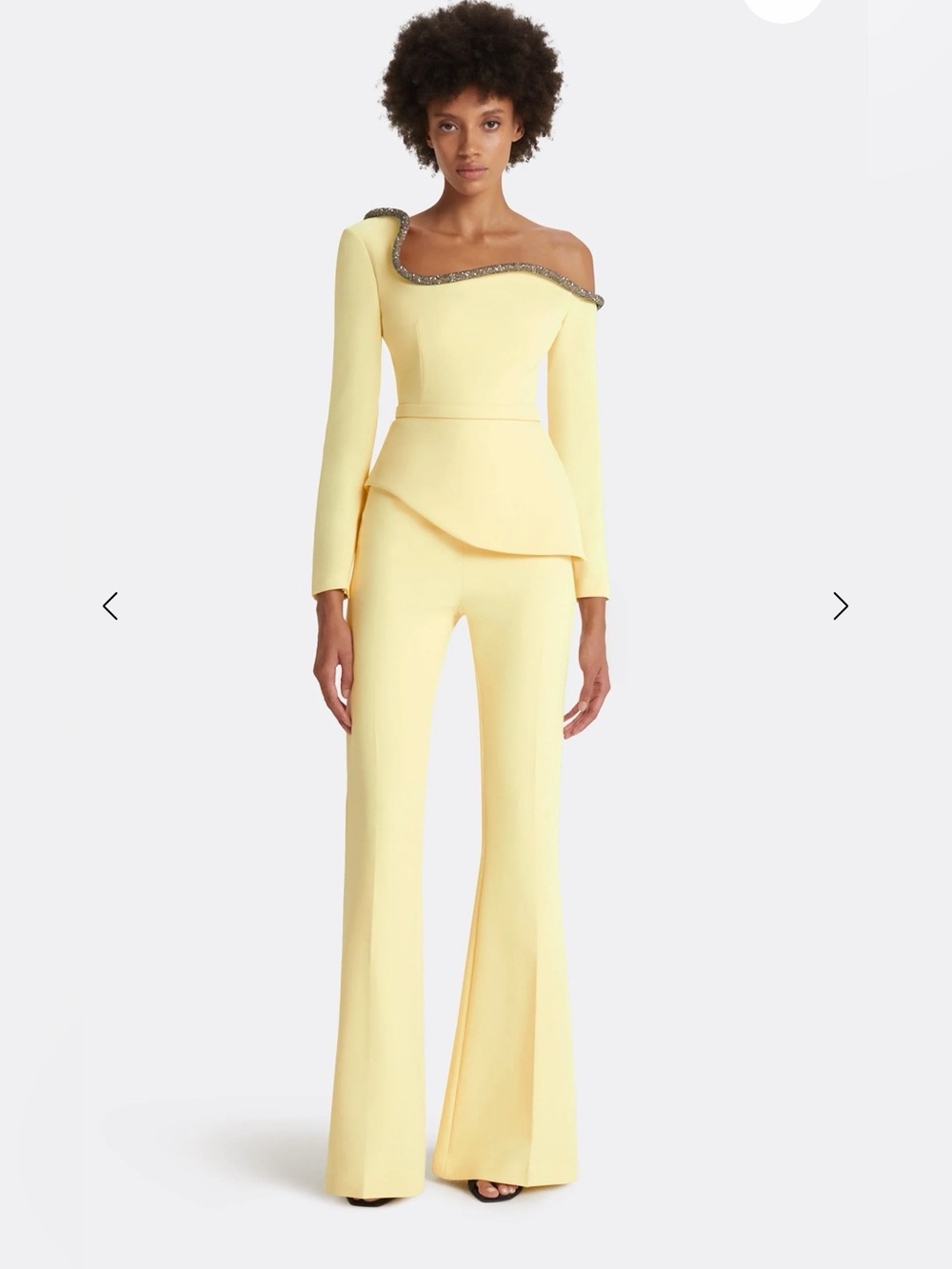 Women's High-Waist Flared Pants in Light Yellow Size Small NWOT